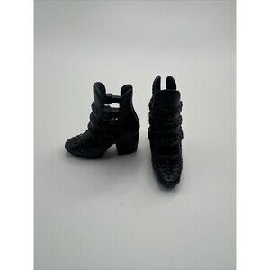 NEW Barbie Fashionista Petite & Original Dolls Black High Heel Ankle Boots Shoes